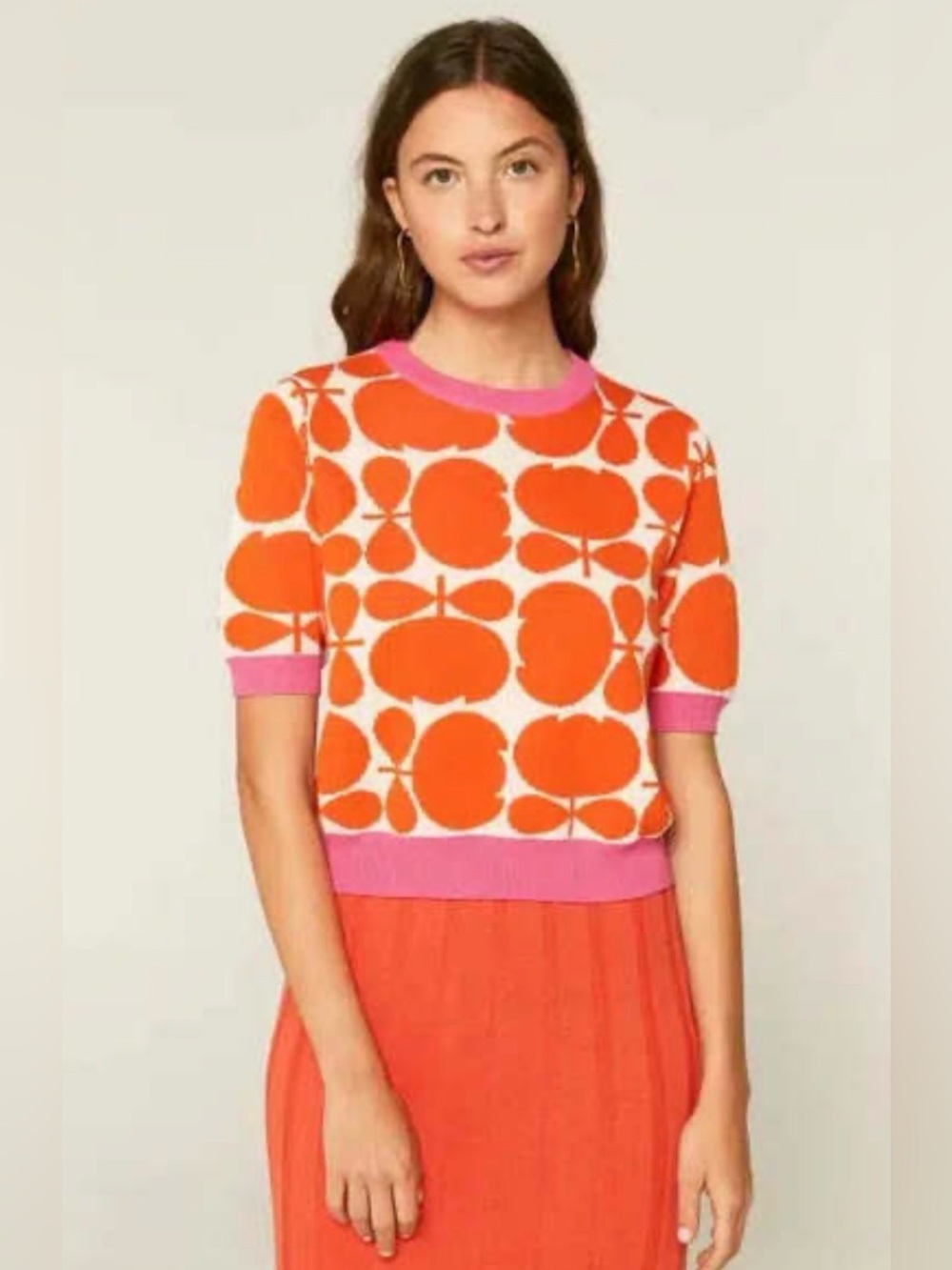 Compañia Fantastica geometric knit top Womens Large Retro Dopamine Dressing